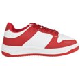 thumbnail image 3 of Top Moda Shoes Women Fashion Sneakers Two Tone Lace Up Sporty Design MONTANA-3 Red / White 5.5, 3 of 5