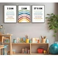 thumbnail image 4 of Kids Affirmations Canvas Wall Art Rainbow Nursery Positive Affirmations Inspirational Quotes Child Painting Picture Wall Decor Poster Printing Artwork for Classroom Child's Room Unframed, 4 of 6