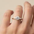 thumbnail image 2 of Jewelerix Brilliant Round Diamond Engagement Ring Tapered Side Stones Moissanite Solitaire Proposal Jewelry Yellow Gold Vermeil Anniversary Ring, 2 of 6