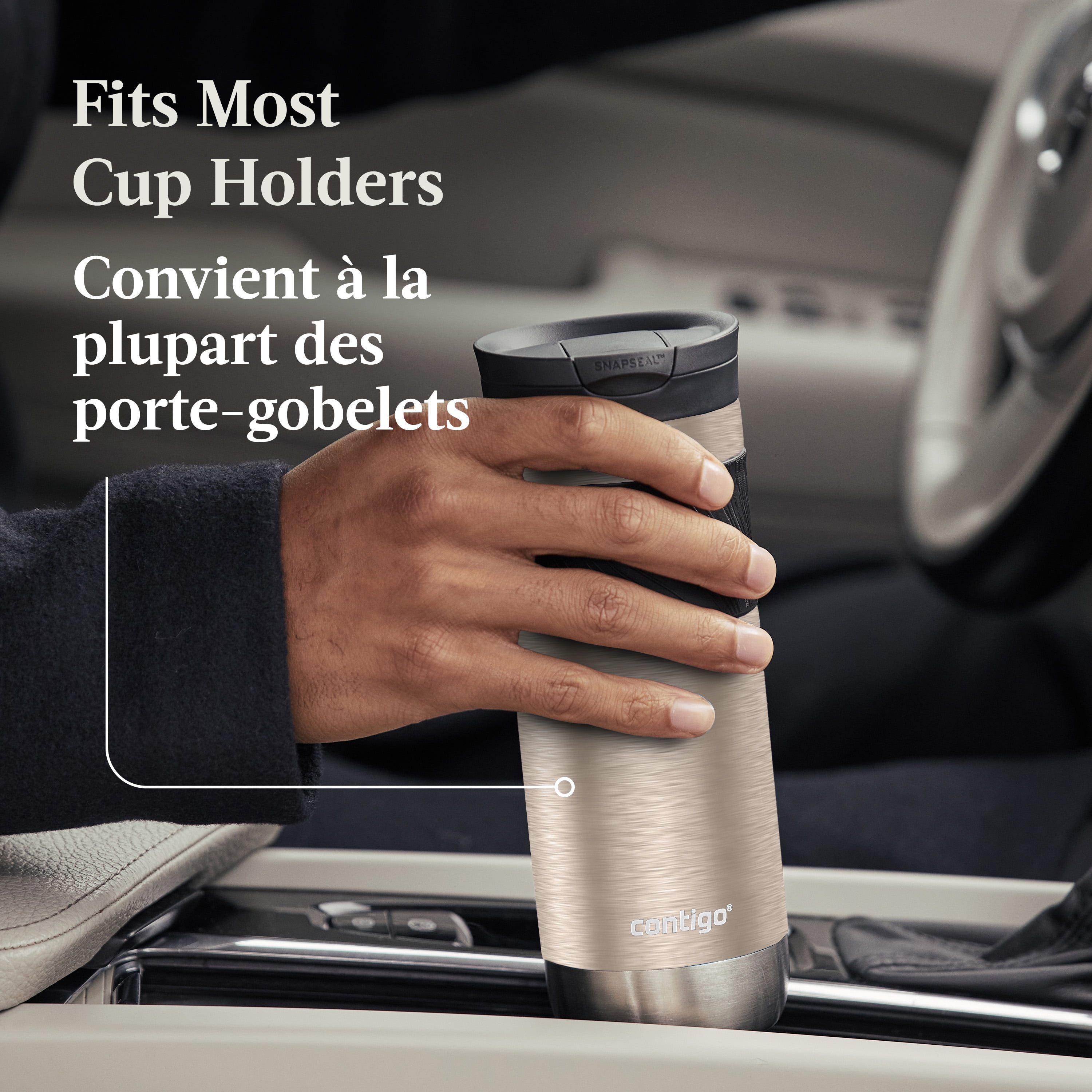 Contigo Byron 2.0 Stainless Steel Travel Mug with SNAPSEAL Lid and Grip, 20 oz (591 ml), Brown Sugar, 1 Count