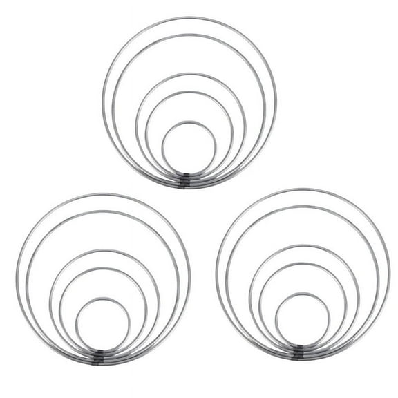 15 PCS Silver Dream Catcher Metal Rings Supplies,Macrame Rings, Metal Hoops for Multi-Purpose Crafts Projects in 5 Sizes