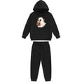 thumbnail image 4 of SYMOID Boys Hall-oween Tracksuit 2-Piece Ghost Print Hoodie & Jogger Pants Black Soft Fleece Sweatshirt Costume Set for Kids Ages 4-12,Size 4 T, 4 of 5