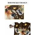 thumbnail image 6 of Brown Giraffe Living Room Curtains 2 Panel, Love Heart Spring Floral Botanical Cafe Window Treatment, Farmhouse Bedroom Bathroom Kitchen Curtains Drapes 104"x45", 6 of 6