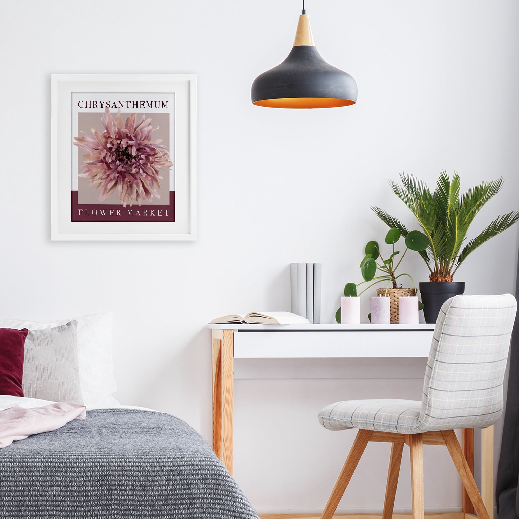 Stupell Industries Chrysanthemum Flower Market White Framed Print Under Glass, design by Jennifer Stith