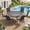 Black Table-Black Chairs, variant on VOXBIN 5 Pieces Patio Dining Set - 40.7" Round Metal Table and 4 Stackable Chairs, Graywood Table and Gray Chairs