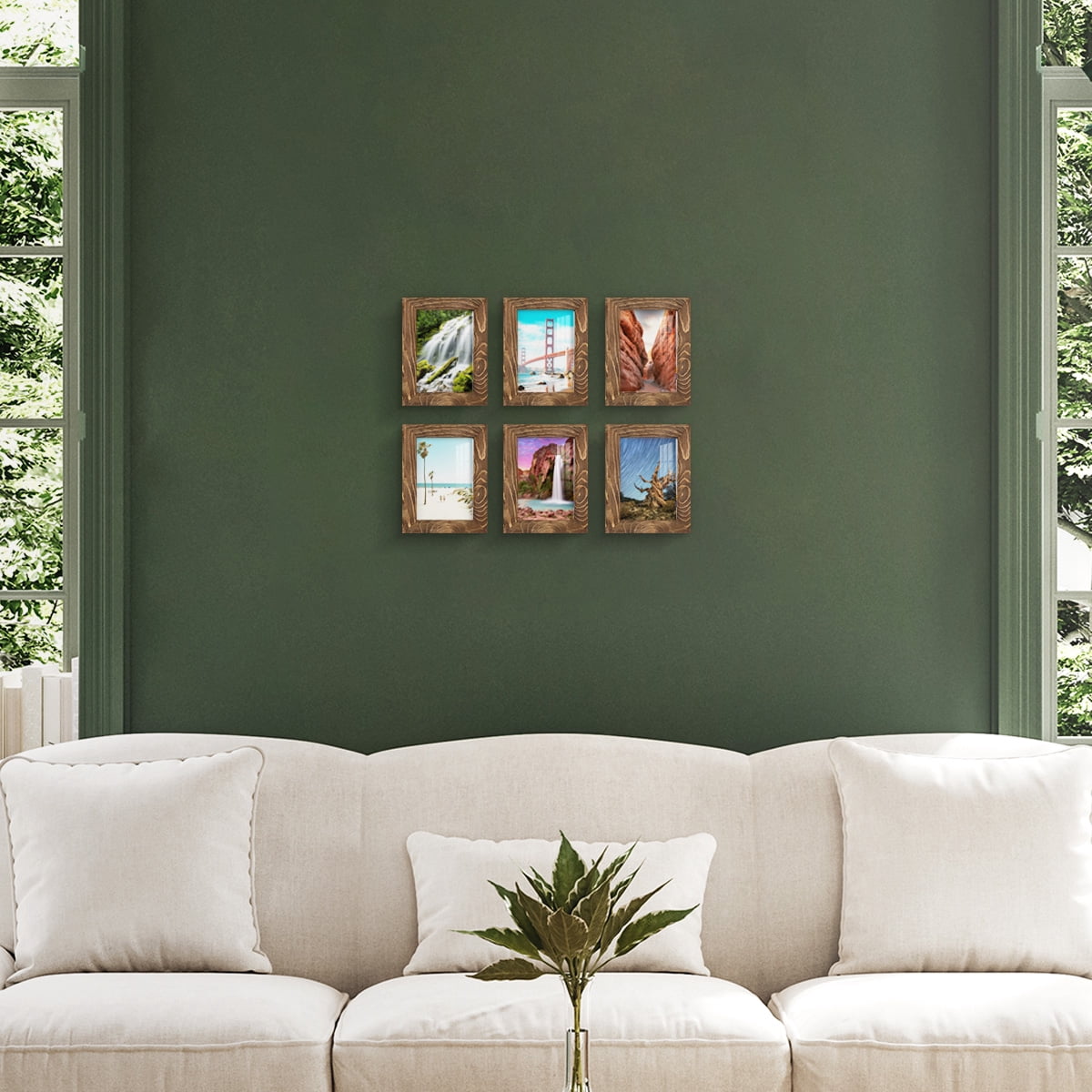 Wexford Home Woodgrain 3.5" x 5" in Walnut Picture Frame (Set of 6)