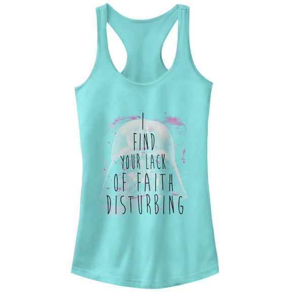 Junior's Star Wars Lack of Faith  Racerback Tank Top Cancun X Large