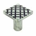 thumbnail image 5 of Renovators Supply Iron Kitchen Cabinet Knob Pull Square Diamond Grid style Pewter Finish Decorative Metal Knobs for Kitchen Cabinet or Drawer Pull Handle w/Screws Pack of 2, 5 of 8