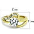 thumbnail image 2 of Two-Tone IP Gold (Ion Plating) Stainless Steel Ring with AAA Grade CZ in Clear for Women Clear Stone Color Style TK1702 Size 8, 2 of 4