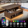thumbnail image 3 of Hommpa LED Coffee Table and TV Stand Set, Modern Entertainment Center for up to 70" TVs, Lift Top Coffee Table with Hidden Compartment, Walnut Finish, 3 of 12