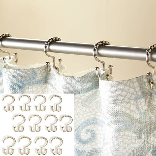 Double Sided Metal Shower Curtain Hooks, Double Sided Shower Curtain Rings