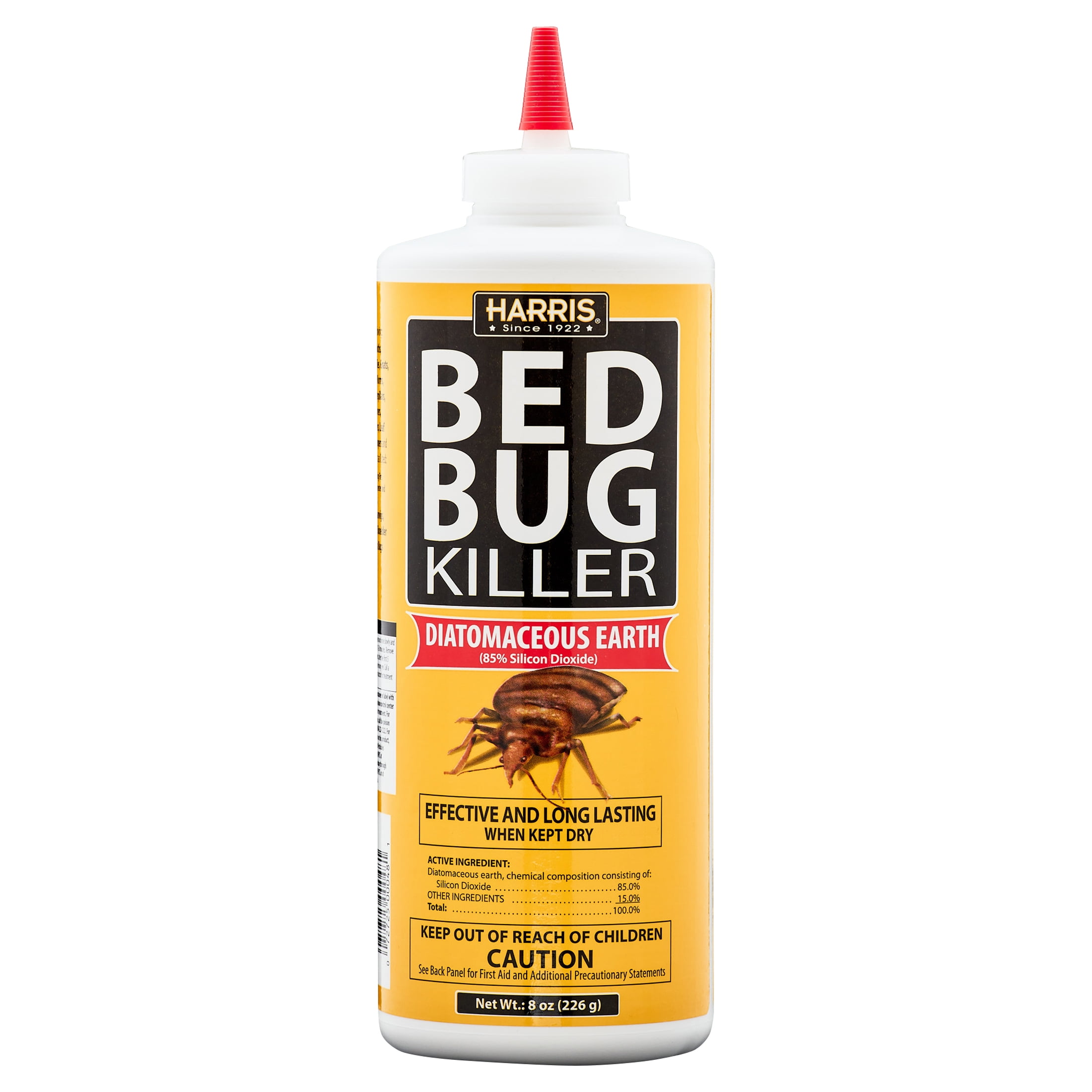 (3 pack) Harris Bed Bug Killer with Diatomaceous Earth 8 oz.
