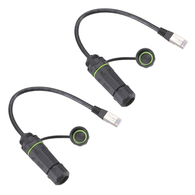 Acoplador RJ45 Impermeable Uxcell, Cabeza Única Hembra a Hembra Apantallada IP68 con Cable de Red para Cat6/Cat5e/Cat5, Paquete de 2