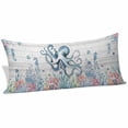 thumbnail image 2 of Coastal Octopus Body Pillow Covers 20"x54", Beach Nautical Ocean Coral Seahorse Vintage Soft Brushed Microfiber Breathable Throw Pillow Covers, Pillowcase with Zipper for Couch Sofa Bedroom, 2 of 9