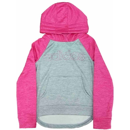 Adidas Girls Gray & Pink Rainbow Shimmer Hoodie Sweatshirt Jacket 6