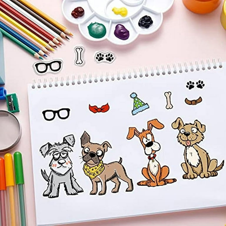 Comic Dog Clear Stamps for DIY Scrapbooking Cartoon Puppy Silicone Clear  Stamp Seals for Cards Making Photo Album Journal Home Decoration