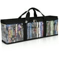 thumbnail image 1 of Made Easy Kit Blu-ray Media Storage Bag Case - Clear PVC Organizer With Triple-Stitched Handles, Dividers - Stackable, Space-Saving - Fits 42 Standard Cases, 1 of 5