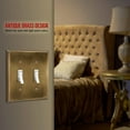 thumbnail image 3 of ENERLITES Double Toggle Light Switch Metal Cover Plate, Stainless Steel Wall Plate, Corrosion Resistant, Standard Size 2-Gang 4.50" x 4.57", Stainless Steel 201, 7712-AB, Antique Brass (Pack of 1), 3 of 5