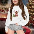 thumbnail image 2 of Zylarhe Girls Boys Sweatshirt Girls Crewneck Hoodie Winter Warm Long Sleeve Christmas Print Sweatshirt For Children White 4-5 Years, 2 of 4