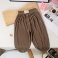 thumbnail image 2 of MEZZALL Girls Ice Silk Pants Elastic High Waisted Casual Trousers For Kids Summer Flowy Stretchy Pants Trendy Toddler Baby Wear 3-4Y, 2 of 3