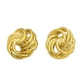 thumbnail image 1 of 14k Gold Shiny Textured 4 Row Love Knot Stud Earrings, 10mm, 1 of 1