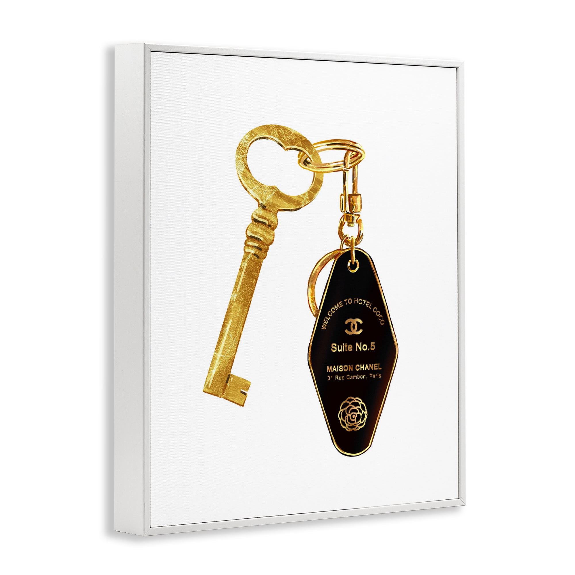 Luxury Fashion Key White Framed Giclee Art, design by Ziwei Li