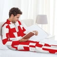 thumbnail image 6 of Lsque Red Cross 1 Pattern Long Sleeve Pajama Set for Men - Soft 2-Piece Sleepwear and Loungewear Set with Pockets, Comfy Nightwear-Large, 6 of 7
