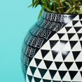 thumbnail image 2 of Large Kisii Stone Black White Geometric Succulent Pot, 2 of 4