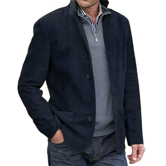Men's Wool Overcoat Warm Winter Casual Jacket Windproof Coat for Fall Season Comfortable Durable Outerwear