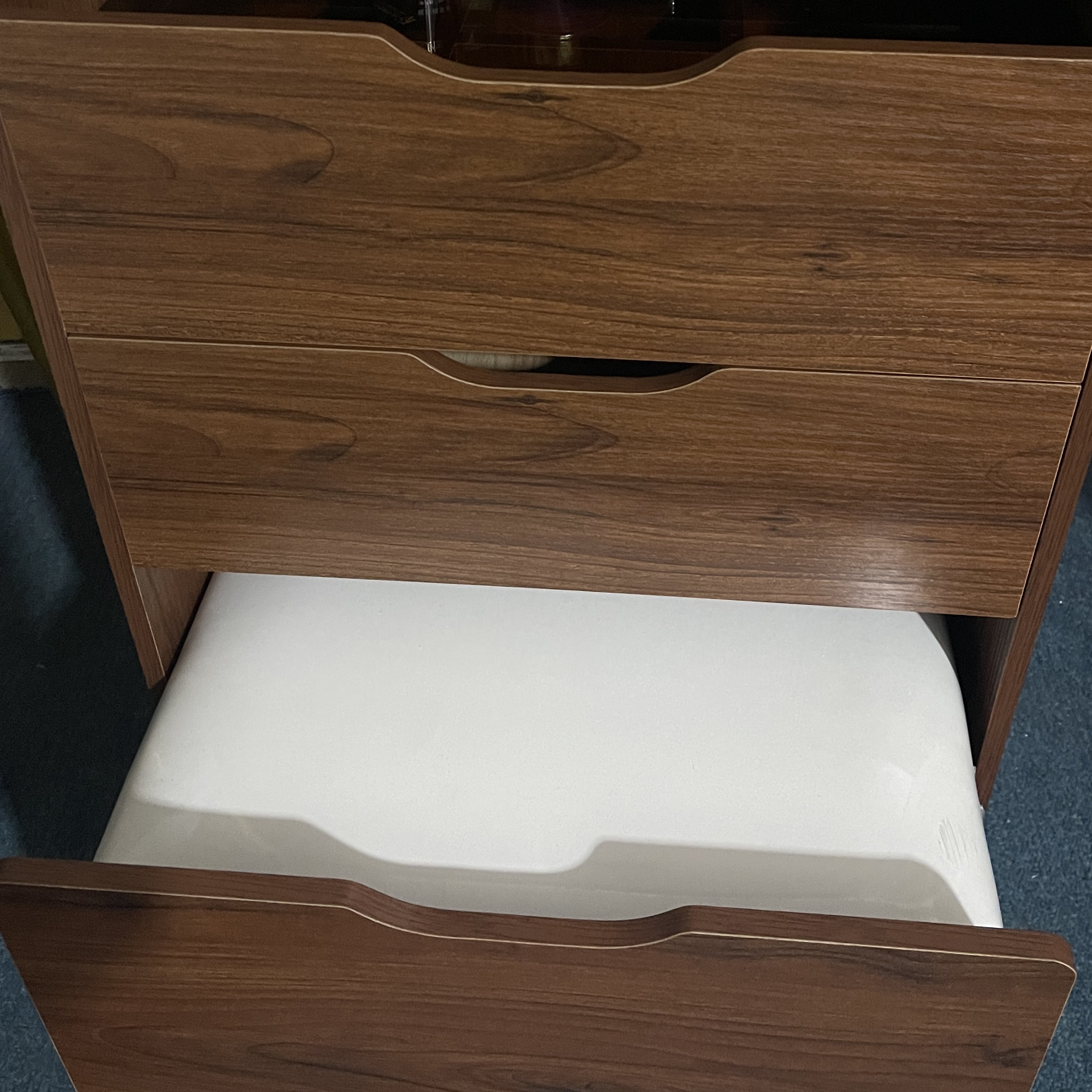 Aukfa 3 in 1 Vanity Set with Plip Top Mirror,Make Up Vanity Desk for Bedroom,Walnut