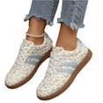 thumbnail image 2 of Willtoo Women's Ditsy Floral Casual Flat Lace-Up Sneakers, Versatile Sporty Autumn Walking Shoes, Cute Floral Print Tennis, 2 of 5