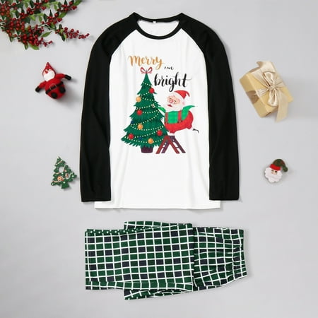 

Christmas Women s Family Matching Christmas Tree And Plaid Print Long-sleeve Pajamas Set Christmas Pajamas for Family