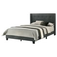 thumbnail image 4 of Home Design Evelyn Queen Upholstered Panel Bed Frame with Button Tufting and Wingback Design, Charcoal Gray, Easy Assembly, 4 of 5