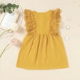 thumbnail image 4 of Odeerbi Girls Dress Baby Girls Clothes Toddler Outfits Lace Sleeveless Bow Cotton Comfortable Cute Kids Dress Yellow, 4 of 9