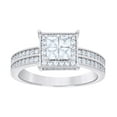 thumbnail image 2 of Sterling Silver Princess-Cut/Baguette Round Cubic-Zirconia Trio Bridal Anniversary Wedding Engagement Band Ring Set Size 7, 2 of 2