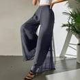 thumbnail image 6 of Women's Straight Pants Fashion Casual Pants, Chiffon Wide Leg Pants Loose Long Trousers for Women, Flowy Dress Pants, Office Casual Wear,Gray,XL, 6 of 6