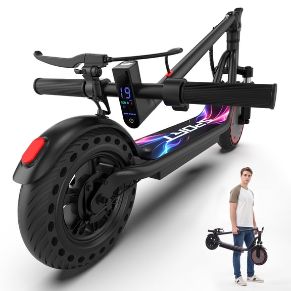 Electric Scooter for Adults, 8.5" Foldable Commuter E Scooter with Front Suspension, 19 MPH, 18 Miles Range