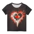 thumbnail image 3 of AJTQTH Kids Canada Day Tees Tie-Dye Novelty Tops Boys Girls Unisex Crewneck Short Sleeve Tshirts Clothes Outfits Shirts Blouses Holiday Gift Black#04 3 Years, 3 of 3