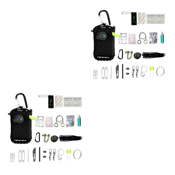Naiovety Kit de caja de emergencia para supervivencia al aire libre 29 en 1, bolsa de emergencia SOS, conjunto de equipo de de supervivencia al aire Type2 NO2 Naiovety CBP112907