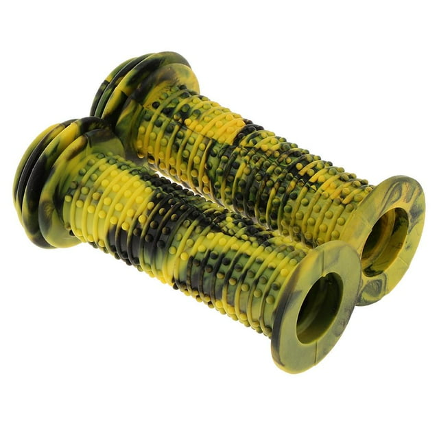 Cubierta De Agarre De Seta Manillar De Goma Con Almohadillas De Extremo De Barra Para De Bebé Tipo C - Amarillo-negro