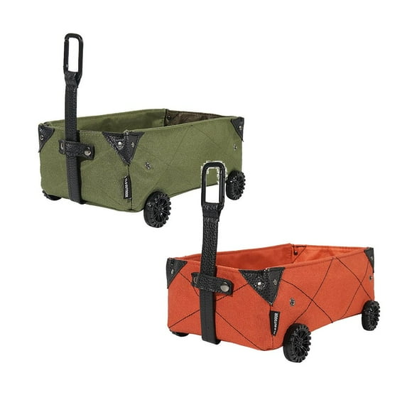 LNGOOR Mini Flodable Multipurpose Wagon Cart Camping Trolley Cart with Wheels Folding Garden Beach Wagon Foldable Pull along Trolley Trailer Collapsible with Removable Fabric for Picnic T