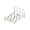thumbnail image 5 of Queen Size Platform Bed with Gourd Shaped Headboard,Wood Bed Frame With Footboard, Strong Wood Slats Support, No Box Spring Needed, Easy Assembly, Noise Free, White, 5 of 8