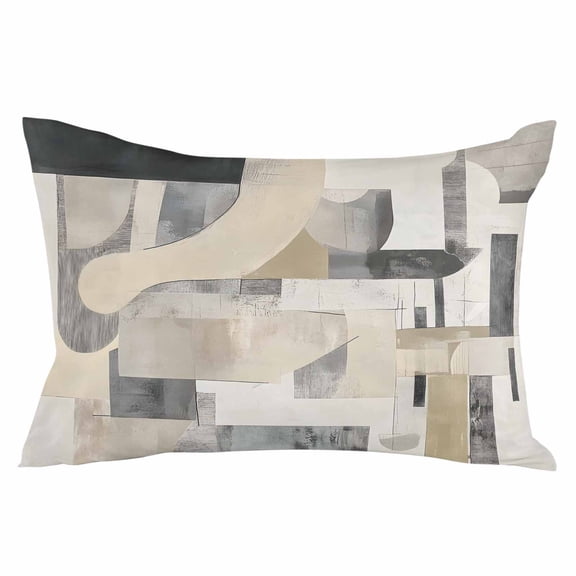 Grey Beige Abstract Throw Pillow Cover 24 x 36 Inch Decorative Pillow Cover Watercolor Modern Geometric Lumbar Pillowcase Seasonal Rectangle Cushion Case for Couch Sofa Bed Living Room