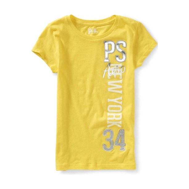 Aeropostale Girls New York 34 Camiseta Gráfica, Amarillo, S (8)