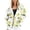 White, variant on Bibifish Womens Lemon Floral Print Full Zip Hoodies Long Sleeve Hoodies Drawstring Hood Loose Fit Casual Picnics Bright Hooded Tops With Pockets