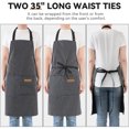 thumbnail image 6 of 2 Pieces Kitchen Cooking Aprons, Cotton Polyester Blend Adjustable Bib Aprons with 2 Pockets for Women Men Chef Chef - Style:Style 1;, 6 of 7