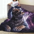 thumbnail image 6 of Cauagu Purple Moon Cat Pattern Flannel Bed Blankets,Fleece Blanket Comfortable Air Conditioning Blanket for Sofa Bed Travel Couch & Living Room -40"x30", 6 of 8