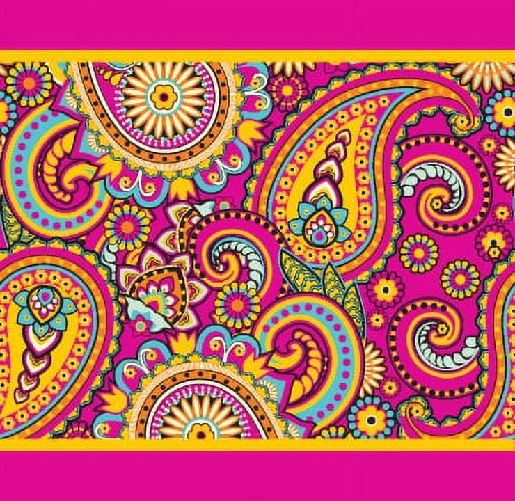 IBA Indianbeautifulart Pink Artistic Paisley Printed Ribbon&nbsp;Trim&nbsp;9 Yards Velvet Fabric Laces For Crafts Sewing Accessories 3 Inches