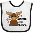 thumbnail image 3 of Inktastic It Moose Be Love with Cute Moose Boys or Girls Baby Bib, 3 of 4