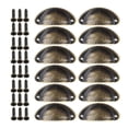 thumbnail image 2 of Walbest Metal Drawer Flat Pulls Knobs Closet Cabinet Handles Furniture Wardrobe Hardware Cabinet Cup Pulls, Kitchen Hardware Drawer Shell Shaped Handles 82mm 12 Pack, 2 of 7